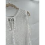 Rachel Zoe Top Women Small White Linen Blend Beach Coastal Swim Cover Tassel Photo 8