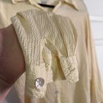 Anne Carson  Vintage Light Cream Crinkled Silk Button-Down Shirt M Photo 6