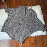 Black & Cream Heathered Open Cardigan Sweater Shrug Size M Photo 6