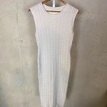 #317 SWEATER SET White Cable Knit Cardigan and Dress Set Size XL Photo 2