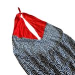 Mud Pie  Halter Top Backless Orange and Dark Blue Wave Pattern Swim Coverup Photo 6