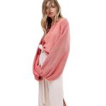 Oneon Pink Hand Knitted Balloon Sleeve Sweater Small‎ New Photo 1