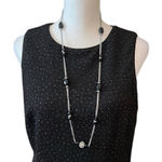 CHAPS āDoubleāchainĀ silverā&āblackābeadedānecklaceāEUC Photo 0
