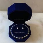 NWT Cubic Zirconia Silver and Blue Jewelry Set Photo 1