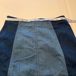 Free People Womens Size 8 Blue Two Toned Modern Femme Color Block Mini Skirt Photo 7