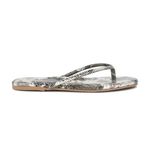 Solei Sea Vivie Python Grey Strappy Flat Flip Flop Sandal size 8 Gray Photo 4
