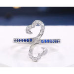 Boutique Heart Sapphire Ring | White Gold Over Sterling Silver Photo 6
