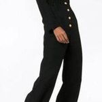 Gucci Alione V-neck Long Sleeve Button Jumpsuit Wool Silk Gold Black IT 36 US 0 Photo 0