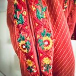 Ethnic Fuzion Embroidered Dress Striped Cotton Casual Summer Dress Red Size L Size L Photo 4