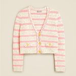 J.Crew  pink and cream confetti striped cardigan sweater Photo 4