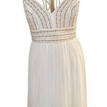 Lulus Lulu’s Meet me in Madrid white pleated skirt beaded top dress S Photo 0