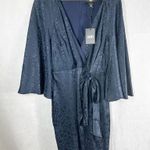 DKNY Animal Printed Side Tie Mini Dress Size 14 Navy Photo 2