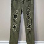 American Eagle  Distressed Sage Green Jeans 2 Y2K Photo 2
