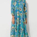 Ro’s Garden Tuckernuck Light Blue Julie Rio Floral Long Sleeve Midi Dress XS Photo 0