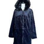 Avenue Charcoal Black Faux Fur Coat Size 18/20 Photo 0