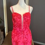 Women’s Pink Mermaid Fit Prom Party Dress Sparkly Sequins Lace Up Back Size 6 Photo 1