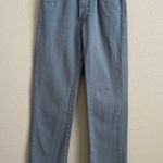 Calvin Klein Vintage 90s Blue Denim Leather Patch Fray Hem High Rise Mom Jeans Photo 1