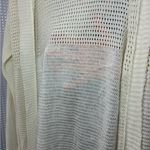 Say What? Say What? Women’s medium Cream Open-Knit Sweater, hooded Photo 3