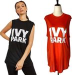 Ivy Park Orange And White Modal Crew Neck Sleeveless Tank Top Size S Photo 1