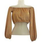 Lovers + Friends Nayelli Metallic Gold Women's Crop Top Size XS Photo 1