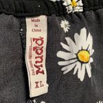 Vintage Y2K Slip Dress Black White Daisy Print Adjustable Strap Scoop Neck Mini Size XL Photo 9