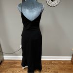 XScape  8 petite Rhinestone Strap Midi Dress Black Midi Dress Cocktail Party Prom Photo 5