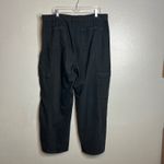 Eileen Fisher  Wide Leg Cargo Pants Size XL Black Organic Cotton Twill Casual Photo 2