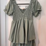Charlotte Russe π Indulge white sage green smocked one piece Photo 0
