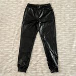Olivaceous Black Faux Leather Straight Leg Jogger Pants Sz S Photo 20