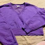 BP NWOT -Nordstrom, Purple Dahlia Crop V-Neck Sweatshirt, Size 1X Photo 0