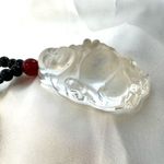 Long clear glass Buddha beaded pendant necklace Photo 8