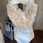 Skylar + Madison White Lace Bodysuit Photo 1