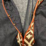 Tory Burch Tunic Long Sleeve Top Navy Size 4 Tribal Beach Cover Embroider Sheer Photo 3