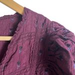 Love Shack Fancy  Marissa Plum Floral Embroidered Puff Sleeve V-Neck Mini Dress S Photo 4