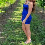 Windsor Blue Satin Homecoming  Dress Photo 1