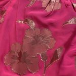 Lilly Pulitzer NWT  Saraleigh One Shoulder Top Pink Gold Floral Metallic Medium Photo 2