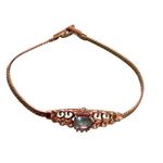 Avon Gold Tone Aquamarine Blue Gem Ring Bracelet Set Princess Photo 5