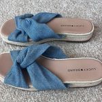 Lucky Brand  Denim Blue Twist Slide Espadrille Sandals Women's Size 9 Photo 2