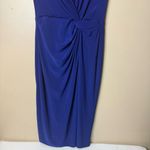 Ralph Lauren Lauren Women’s Royal Blue Cocktail Dress SZ 6 Draped Front Elegant Photo 3