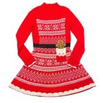 Red Holiday Sweater Dress with Gingerbread Detail Size M Photo 0