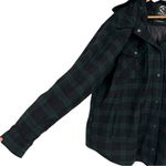 Disturbia Trellis Hooded Pocket Wool Blend Check Shacket size 14 NWOT Detachable Black Photo 5