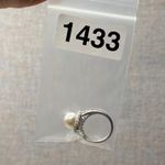 Silver Tone Elegant Pearl Halo Crystal Accents Classic Design Cocktail Ring Sz 7 White Photo 8