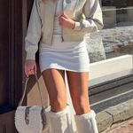 Cuts Women Bomber Jacket Cream Photo 2