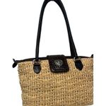 Brighton VTG Purse Brown Leather Straw Woven Double Handle Heart Boho 90s Y2K Photo 12