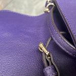 Michael Kors Fulton Leather Flap Crossbody Bag, Purple & Gold Tone Retail $208 Photo 8