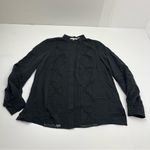 Lafayette 148 New York Boheme Lace Inset Silk Blouse Top Button Front Small Photo 2