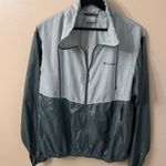 Columbia Morning View Windbreaker Mock Neck Jacket Size M Green Colorblock Photo 0