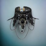 Gothic Retro Black Lace Lolita Necklace Pendant‎ Vampire Chain Lace Necklace Photo 3