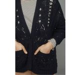 Anthropologie  Pilcro Oversized Open Stitch Knit Cardigan Sweater Navy Large Photo 3