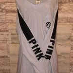 PINK - Victoria's Secret Victoria’s Secret pink long sleeve shirt over sized v-neck top size small blue Photo 0